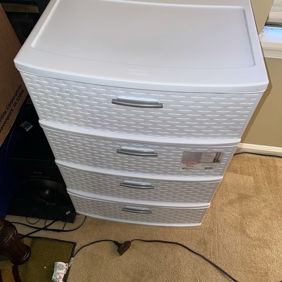 COPY - White Weave 4 Drawer Cart - Picture 1 of 1
